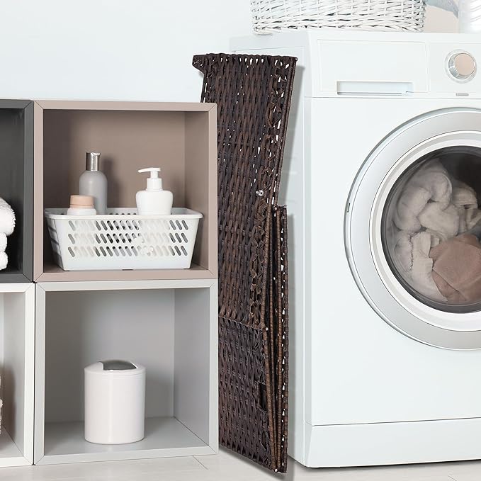 Wicker Storage Basket with Lid,Rattan Shelf Basket with Removable Liner Bag,160L Storage Bin,Storage Trunk with Heightened Feet,Storage Container for Wardrobe,Home Organizer