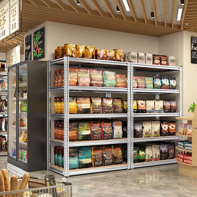 REIBII 2020LBS Garage Shelving Heavy Duty Metal Shelving 5 Tier Storage Shelves, Metal Shelves for Basement, Warehouse, Pantry, Closet, Kitchen, 72" H x 35.55" W x 16" D, Galvanized, 3 Pack