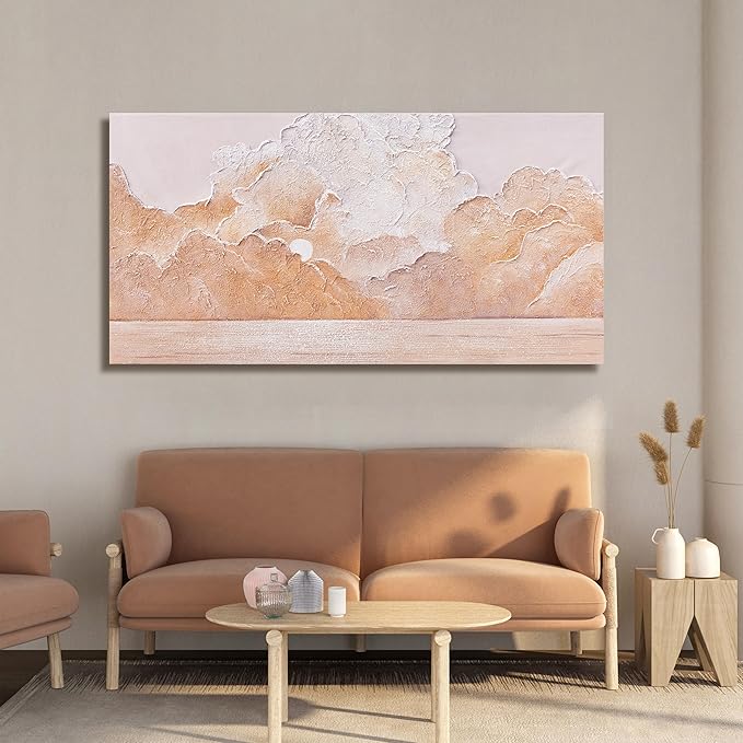 Canvas Wall Art Decor Modern Canvas Wall Art For Living Room Pink Orange Wall Art Decor Landscape Sunset Wall Art Aesthetic Artwork for Walls Office Kitchen Wall Decor 20"x40"
