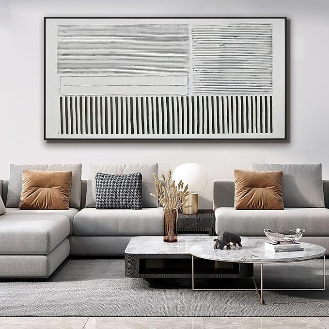 KUPTEU Canvas Oversized Wall Art Decor Large Wall Art For Living Room Abstract Canvas Art Wall Decor Artwork For Walls Framed Black and White Wall Art Prints Modern Bedroom Office Decor 29" x 58"