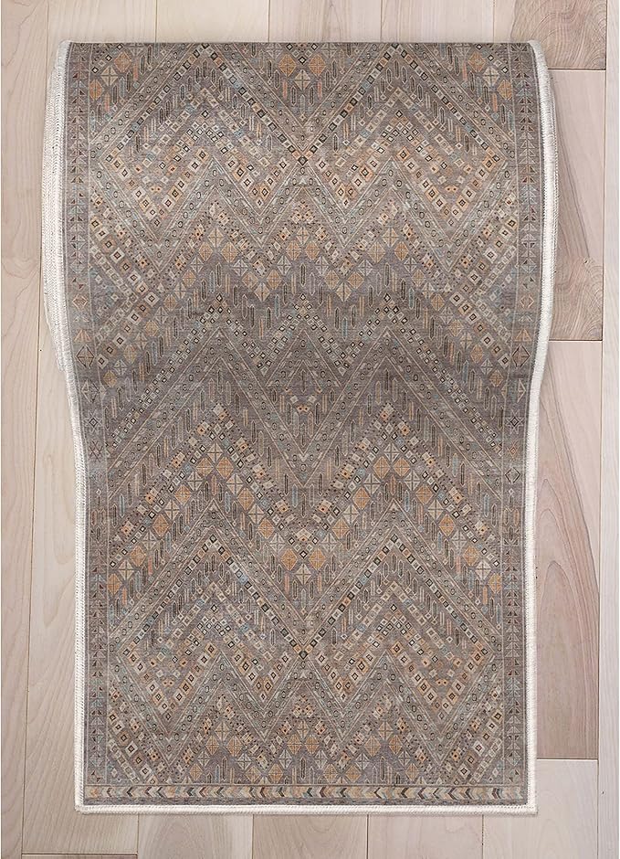Well Woven Custom Size Hallway Stair Runner - Choose Your Length - Anya Flatweave Tribal Oriental Grey 31 Inches Wide x 12 Feet Long Runner (31" x 12')