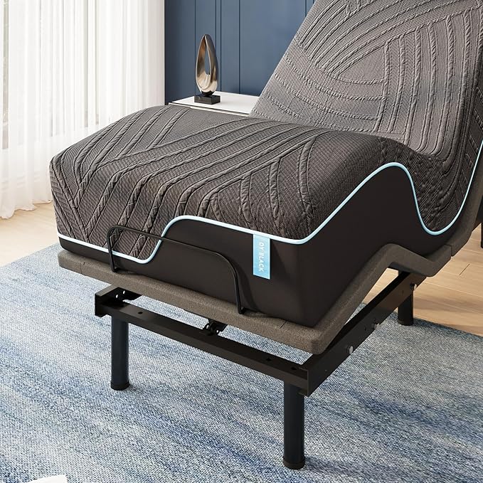 Twin XL Adjustable Bed Base Frame with 14 Inch Cooling Copper Memory Foam Mattress, Wireless Remote & Head and Foot Incline, Zero Gravity, CertiPUR-US Certified & Fiberglass Free, 80" × 38"