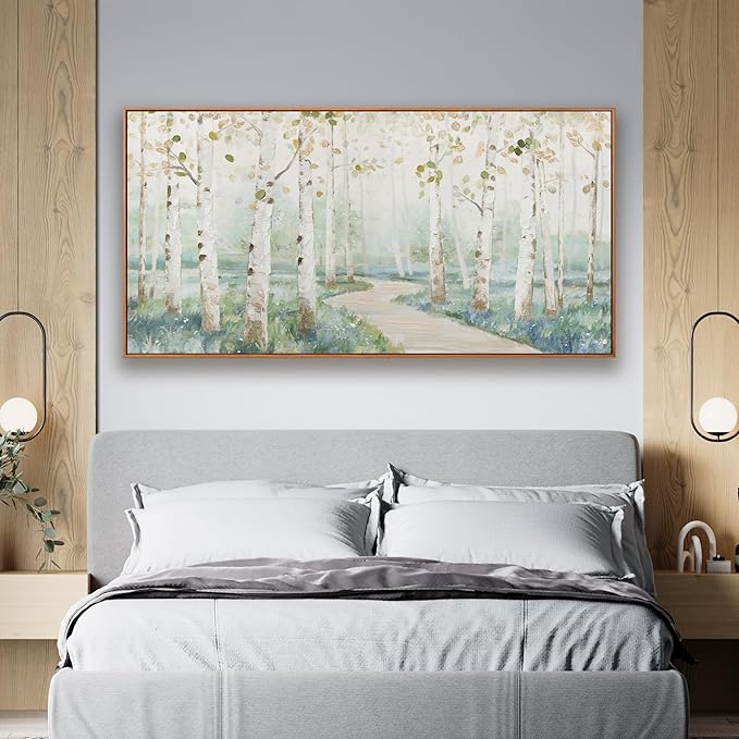 Framed Wall Art Decor Home Decor Wall Art Prints Colorful Forest Path Modern Natural Landscape Wall Art Canvas Decorations for Living Room Wall Bedroom Kitchen Office Decor 20×40 in