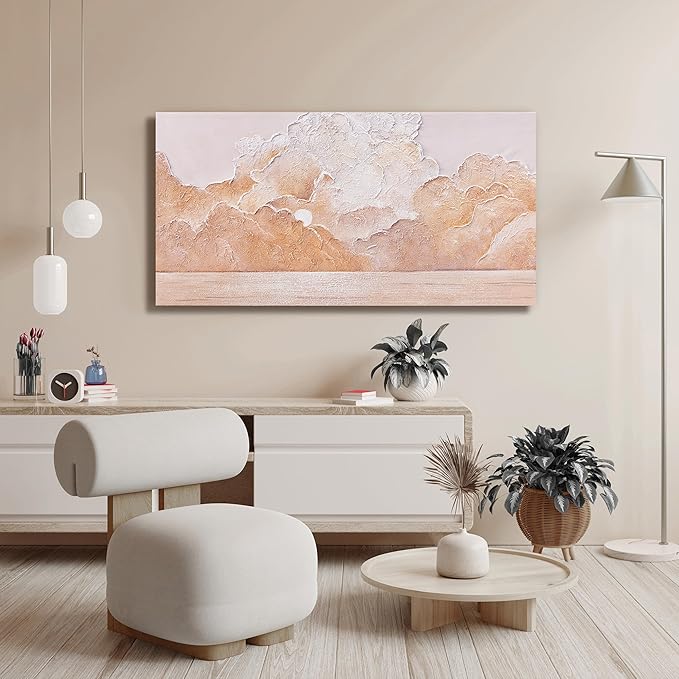 Canvas Wall Art Decor Modern Canvas Wall Art For Living Room Pink Orange Wall Art Decor Landscape Sunset Wall Art Aesthetic Artwork for Walls Office Kitchen Wall Decor 20"x40"