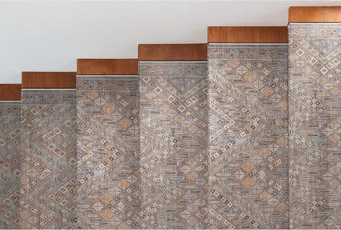 Well Woven Custom Size Hallway Stair Runner - Choose Your Length - Anya Flatweave Tribal Oriental Grey 31 Inches Wide x 12 Feet Long Runner (31" x 12')