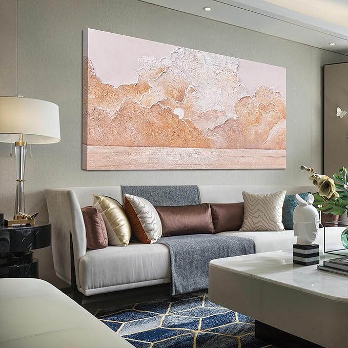 Canvas Wall Art Decor Modern Canvas Wall Art For Living Room Pink Orange Wall Art Decor Landscape Sunset Wall Art Aesthetic Artwork for Walls Office Kitchen Wall Decor 20"x40"