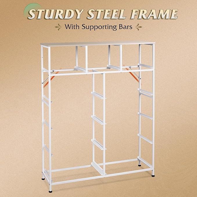 WLIVE Storage Organizer Unit with 11 Fabric Bins, Storage Drawers Organizer with Steel Frame, Tall Storage Tower Organizaton for Living Room, Hallway, Office, Light Grey