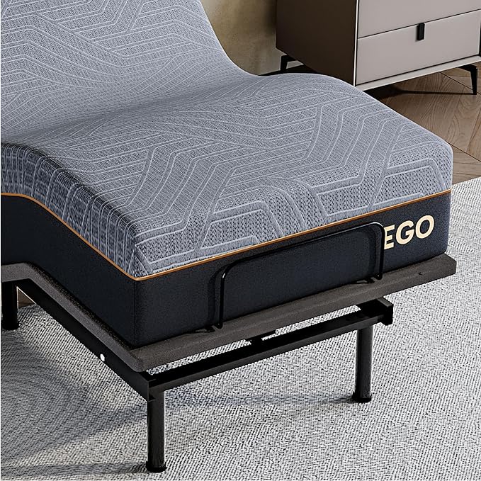 Twin XL Adjustable Bed Base Frame with Wireless Remote + 12 Inch Twin XL Gel Memory Foam Mattress Bed in a Box, Head and Foot Incline, Zero Gravity, Fiberglass Free,80" × 38"