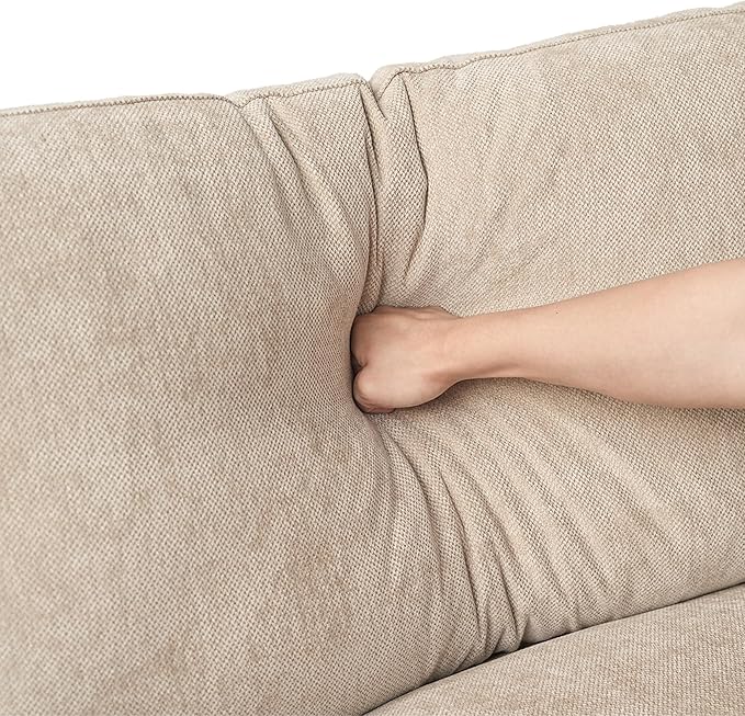 156" Cloud Couch Modular Sectional Sofa with Ottoman,L Shaped Couch, Down Filled Convertible Sofa,Cover Washable and Replaceable Couches for Living Room,Khkai