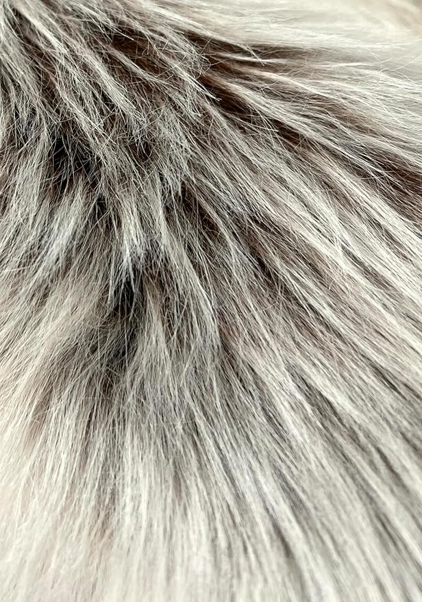 Free Shape Luxury Soft Fluffy Shag Area Rug Single Quarto 4 Pelts 4'x6',120x180 cm - Vegan Fur Ultra Soft Indoor Carpet Nursery Rugs for Bedroom Home Decor, Brown with Beige Tips