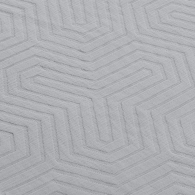 Threadmill Luxury Cotton Blankets for King Size Bed | All-Season Cozy 100% Cotton Blanket | Aster Jacquard Soft & Lightweight Coverlet fits California King Size Bed, 104x92 | Scottish Grey