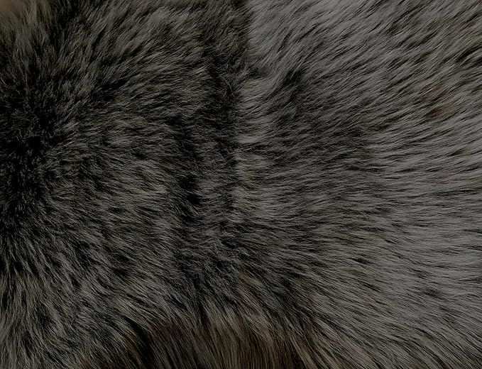 Free Shape Luxury Soft Fluffy Shag Area Rug Triple Side by Side 3'x6', 90x180cm - Vegan Fur Ultra Soft Indoor Carpet Nursery Rugs for Bedroom Home Decor, Dark Grey