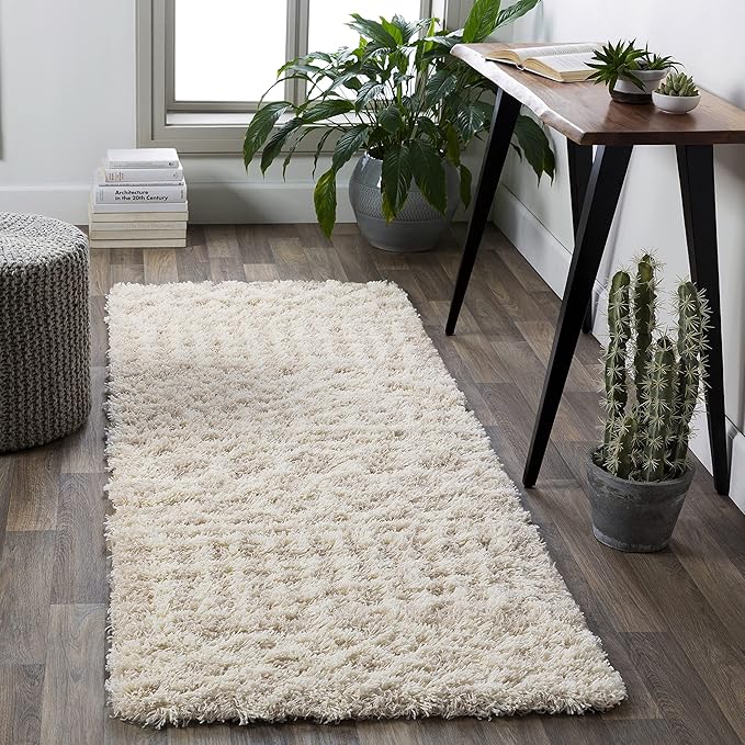 Livabliss Hapsburg Moroccan Shag Runner Area Rug,2'7" x 10',Beige