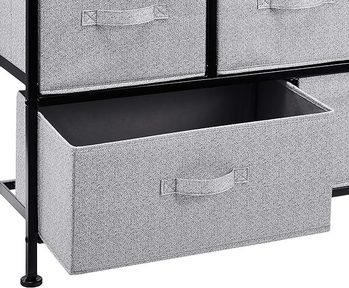 Amazon Basics Extra Wide Fabric 5-Drawer Storage Organizer Unit for Closet, Black